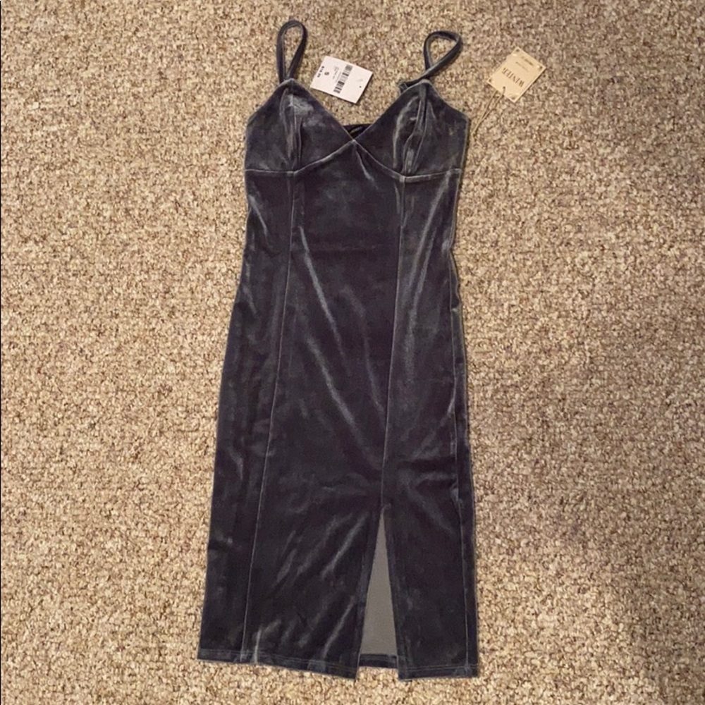 Crushed velvet blue/ grey dress